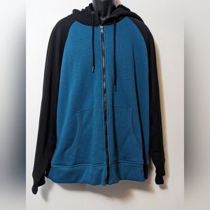 Men's George Full Zip Sweatshirt Jacket Black and Blue 3XL